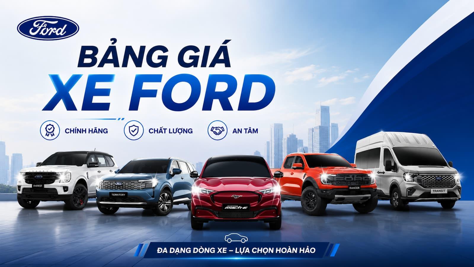 BẢNG GIÁ XE FORD CẬP NHẬT HÀNG THÁNG 08/2026