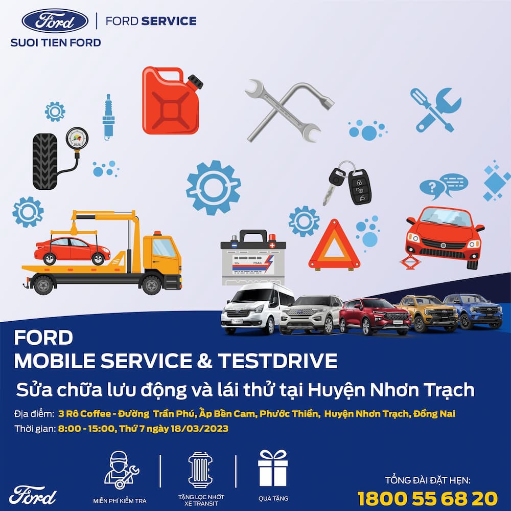 Lái thử & sửa chữa lưu động tại Nhơn Trạch, T.Đồng Nai
