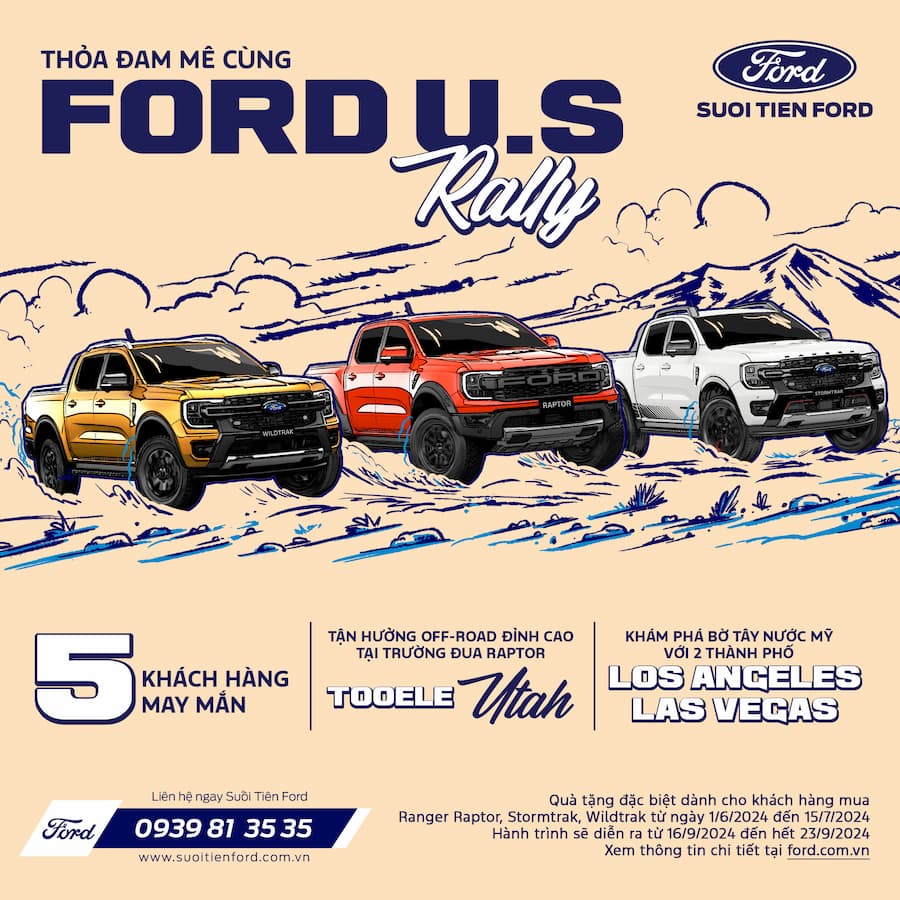 Thỏa đam mê cùng Ford U.S Rally