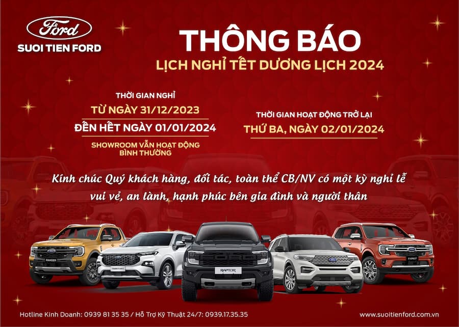 THÔNG BÁO LỊCH NGHỈ TẾT DƯƠNG LỊCH 2024