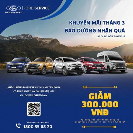Đã đến lúc chăm sóc xe với ưu đãi đặc biệt từ Suối Tiên Ford