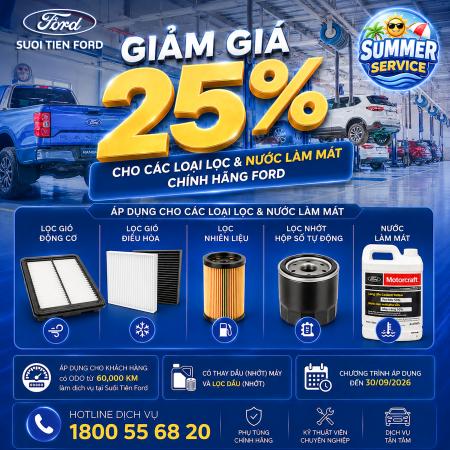 chương trình SUMMER SERVICE  tại Suối Tiên Ford