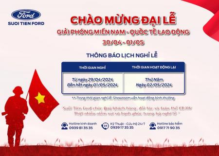THÔNG BÁO LỊCH NGHĨ LỄ: GIẢI PHÓNG MIỀN NAM & QUỐC TẾ LAO ĐỘNG