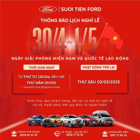 THÔNG BÁO LỊCH NGHỈ LỄ 30/4 - 1/5