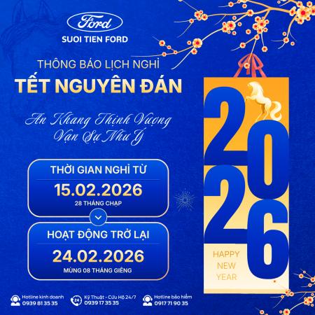 THÔNG BÁO LỊCH NGHỈ TẾT NGUYÊN ĐÁN 2026